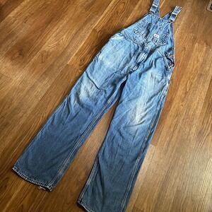 Round House Denim Overalls Mens 36x34 Blue Good Vintage Distressed Workwear